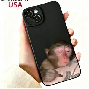 Monkey Pattern Shockproof Phone Case Compatible with iPhone 11 12 13 14 15 16 Pro Max Pro Plus Full Body Protective Cover Phone Accessories