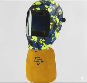 Giorgino Leather Welding Helmet Bib Neck Protector Heat & Spark Resistant Wrap-Around Welding Accessory for Safety