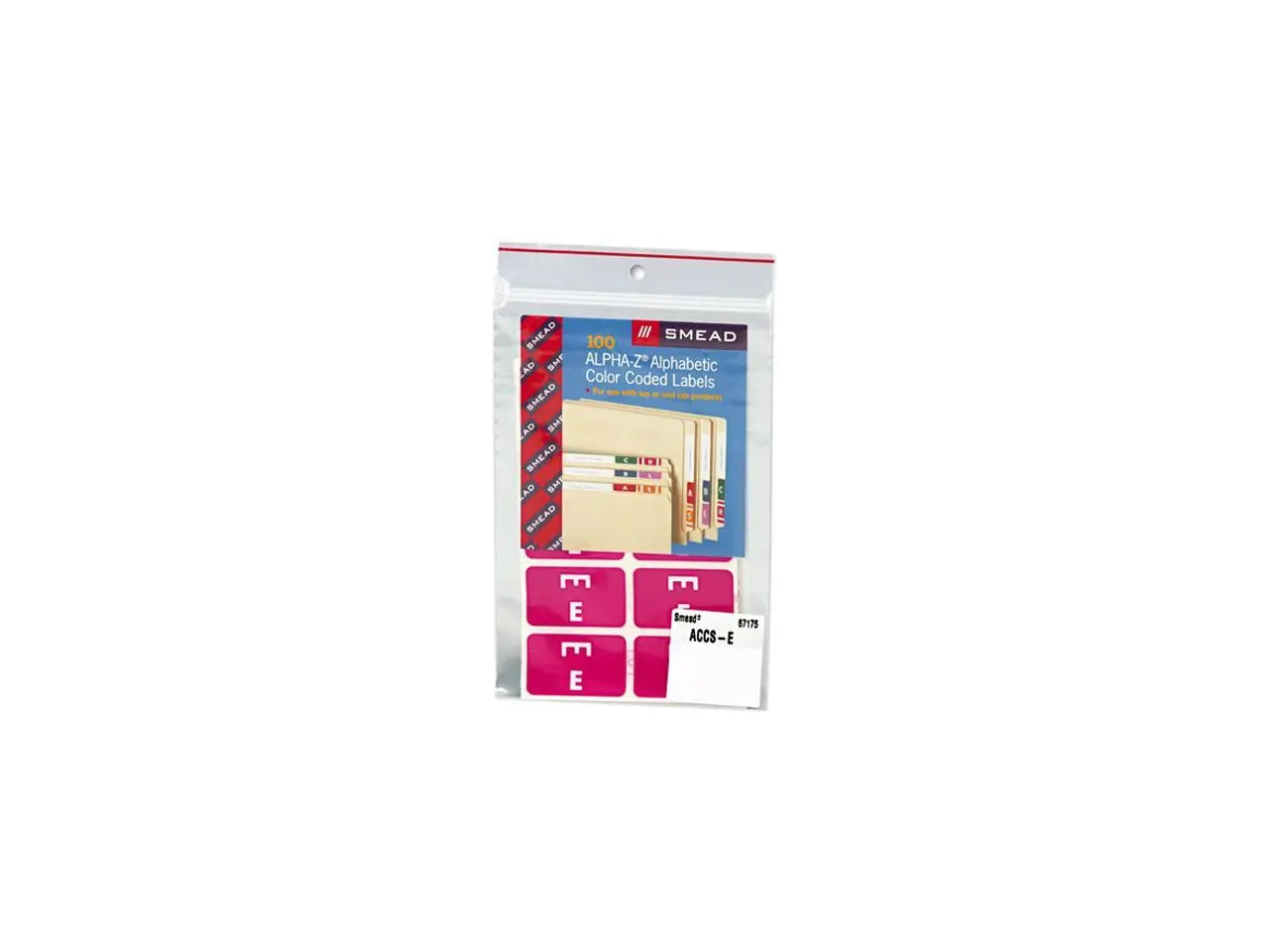 Smead 67175 Alpha-Z Color-Coded Second Letter Labels, Letter E, Purple, 100/Pack