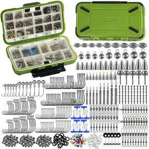 Fishing Lure Accessories Set, 1 Box Including Tackle, Fish Hook, Fish Sinker, Spinner, Bead, Bass and More Fishing Gear, Spoon Lures, Suitable for Gift
