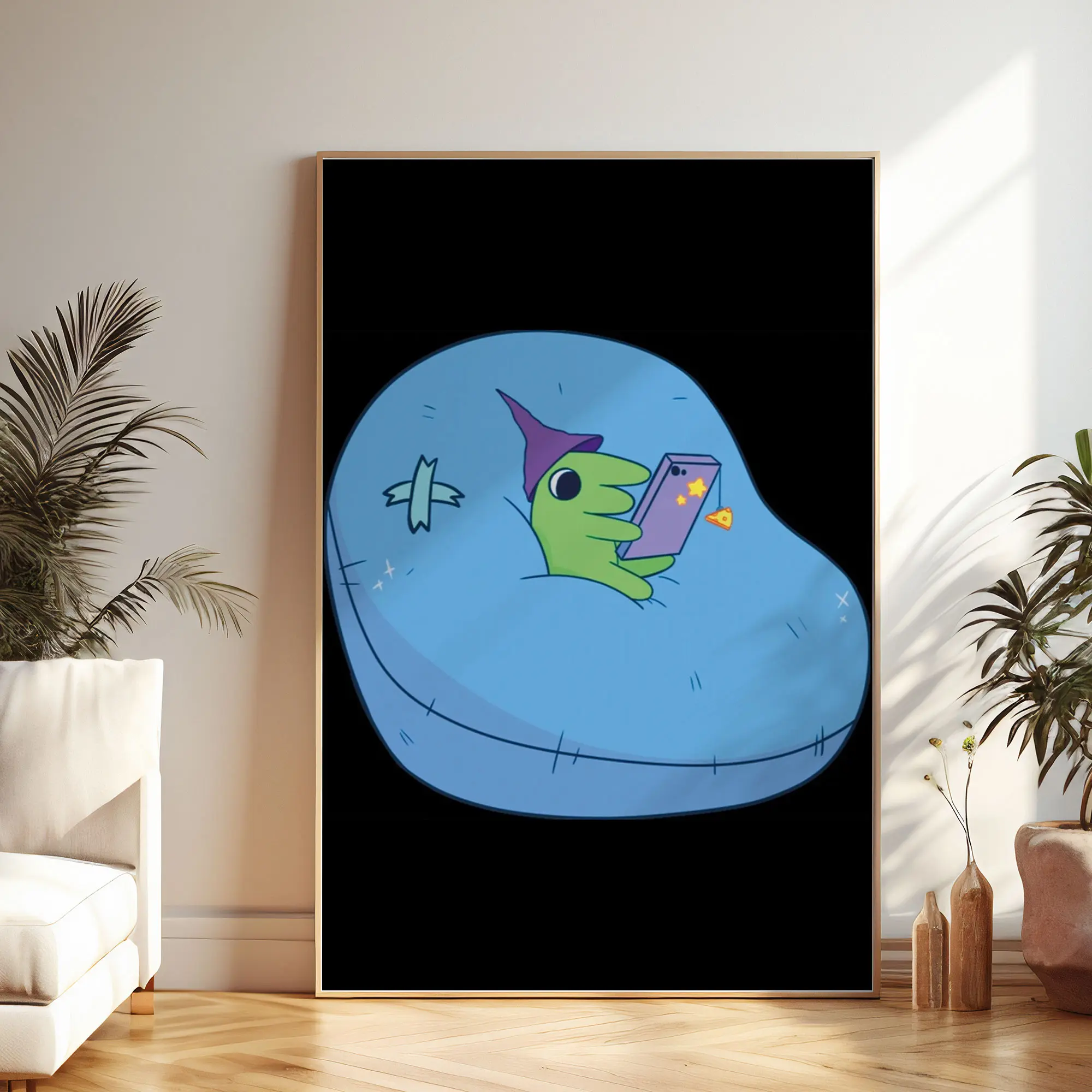 Cult Cartoon Smiling Friends Glep Poster – Funny Retro Adult Swim Wall Art Print, Surreal Aesthetic Animation Unframed Poster for Bedroom, Dorm, Gaming Room & Office Wall Decor