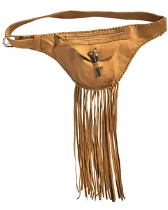 Kobler Leather Women's Fringe Fanny Pack - Fannyfring-Tan