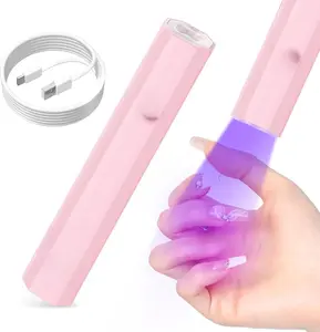 UV Nail Light Handheld UV Light for Nails 3W Portable Led Lamp with 2 Timer Settings 20/60s for Gel Polish Home DIY Salon Women(Pink)