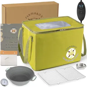 Foldable Bread Proofing Box - Heated Fermentation Chamber (60-120?F, 1-24h Timer) for Sourdough, Yogurt, Idli/Dosa Batter - 4-Sided Even Heating, Compact Storage