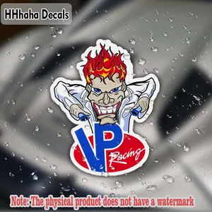 1PC ：Daily Performance Fun Decor-Style VP Racing Flame Character Sticker Automotive Decals For Cups/Desktop Decor/Car Side Doors/Storage Boxes Cool playful elements add daily performance fun vibe Car & Life Item Performance Decor
