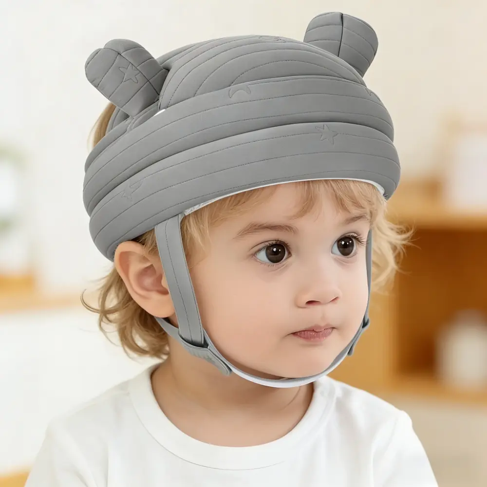 1pc Bear Ear American-Style Anti-Fall Baby Helmet, Adjustable Crawling and Walking Helmet, Suitable for Head Protection, Bonnet with Bunny Ears, Infant Hat, Newborn Hat