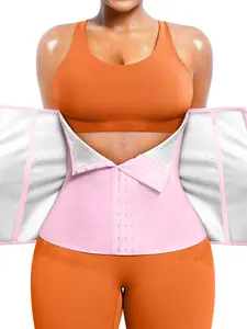 Women's Silver Color Coated Sweat Waist Cincher, 4 Steel Bones Support, Zipper Closure, Back Shaping Belt, Sports Workout Waist Trainer, Shapewear