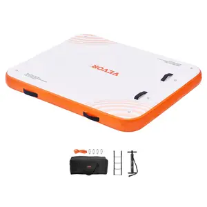 VEVOR Inflatable Floating Dock,  , 6 x 5FT Inflatable Dock Platform, Non-Slip Water Floating Dock Mat with Portable Carrying Bag & Detachable Ladder, Floating Platform Island Raft for Pool Beach Ocean