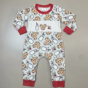 baby boy clothes baby stuff newborn christmas romper newborn onesie milk biscuit pattern