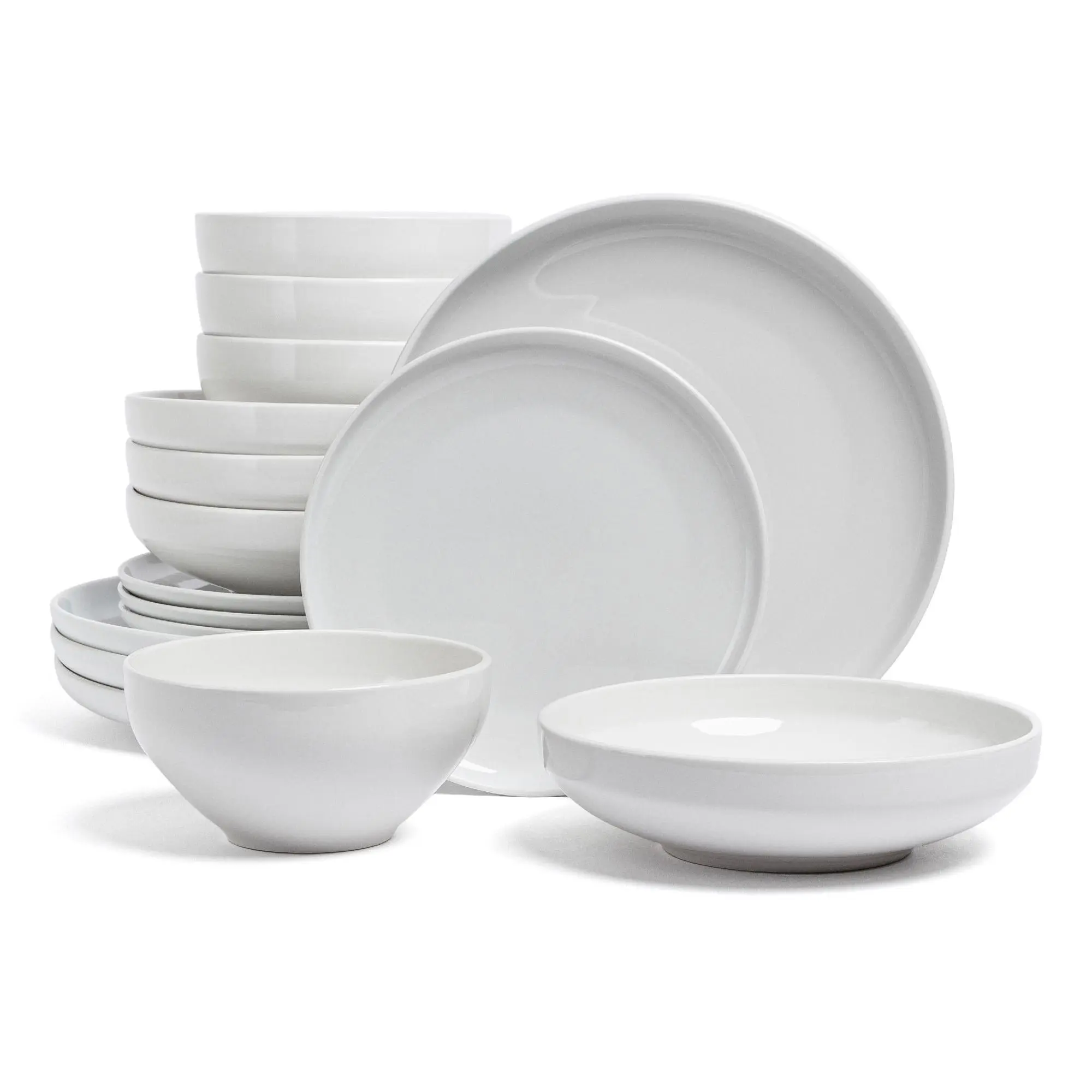 over&back Coupe 16-Piece Glossy Porcelain Dinnerware Set - TikTok Shop