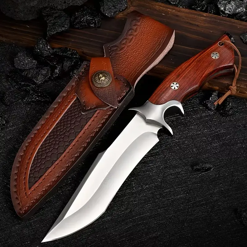 High Hardness Stainless Steel Kitchen Knife, Fixed Blade Meat Knife with Sheath, Delicate Outdoor Camping Knife, The First Choice for Men's Gifts, Easy Carrying And Quick Cutting, Well Designed Blades, Stainless Steel Tool, High Hardness Knives