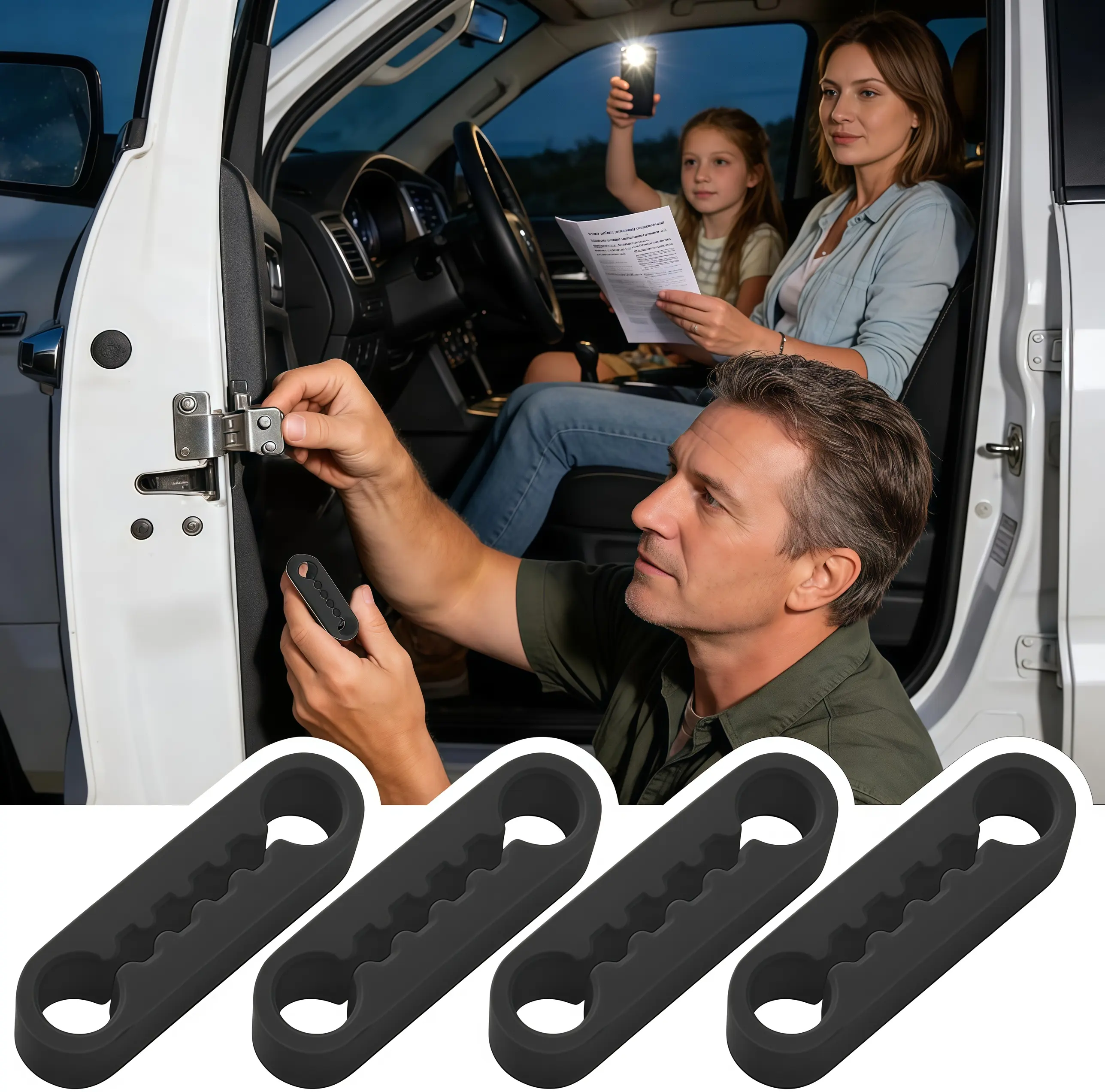Automotive Silicone Gel Door Shock Absorber Pads, Clip-In Easy Enhanced V. Car Accessory, Universal Anti-Collision Bumper Protector, Quiet Door Slams Stopper for Car, Semi Truck Interior Accessories, SUV