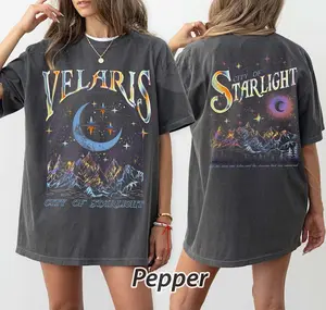 Comfort Colors® Velaris City Of Starlight ACOTAR Two-Sided Sweatshirt, The Night Court Shirt Cotton Sleeve
