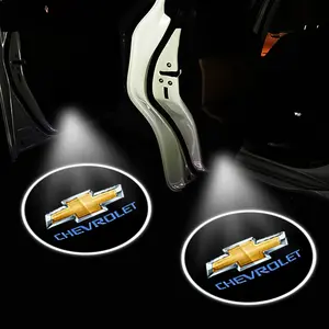 2/4pcs Chevrolet Car Door HD Welcome Lights, LED Logo Projection Lamp, Night High Bright Atmosphere Upgrade, Easy Installation, No Damage, Car Decorative Light