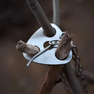 Camping Tripod Board - Turn Branches into Campfire Tripod, Stainless Steel Campfire Support Plate with Adjustable Chain for Hanging Cookware - Perfect Camping Accessories for Outdoor Cooking
