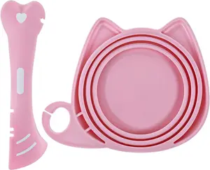 2-Piece Pet Can Lid & Spoon Set – Universal Silicone Cover and Multi-Use Spatula for Cat & Dog Wet Food – Easy Open, Scoop, and Seal