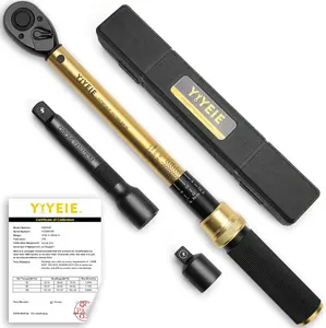 1/2-Inch Drive Torque Wrench, 10-160 FT.LB (10-227 Nm), 72-Tooth Professional Click Torque Wrench Set with 3/8 Adapter & Extension Bar, Lug Nut Torque Wrench for Car Tire & Wheel