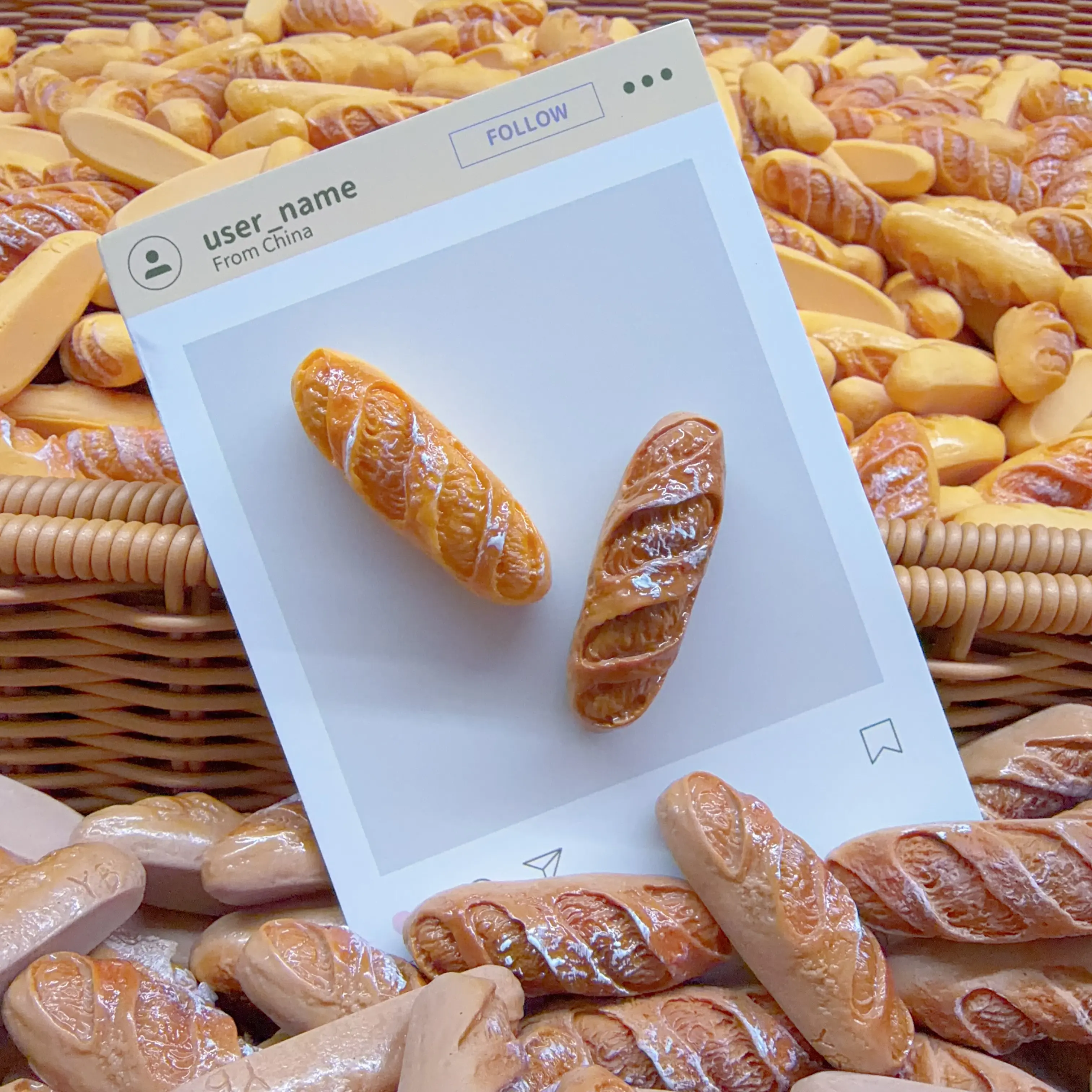 realistic resin baguettes charms for DIY