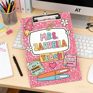 Teacher Custom Pencil Shaped Writing Board, Creative Stationery Holder, Customizable Name, Pencil Shape Design, Suitable for Office Use and Classroom Record Keeping, Versatile Use