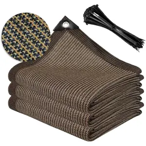 Shade cloth with grommets 10x13ft 90 sunblock mesh tarp outdoor sun shade for garden patio sun shades outdoor cover plant covers freeze protection for greenhouse kennel lawn pergola brown