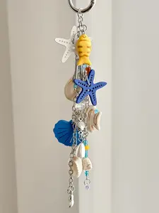 Starfish Keychain Ocean Series Hanging Ornament, Starfish Key Chain Bag Charm Car Accessory, Cute Sea Life Jewelry Gift, Keychain For Bags