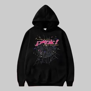 Pink Spider Hoodie Youth And Adult, Spiderweb Hoodie, Unisex Oversized Streetwear Pullover, Hip-Hop Gothic Graphic Top for Couples