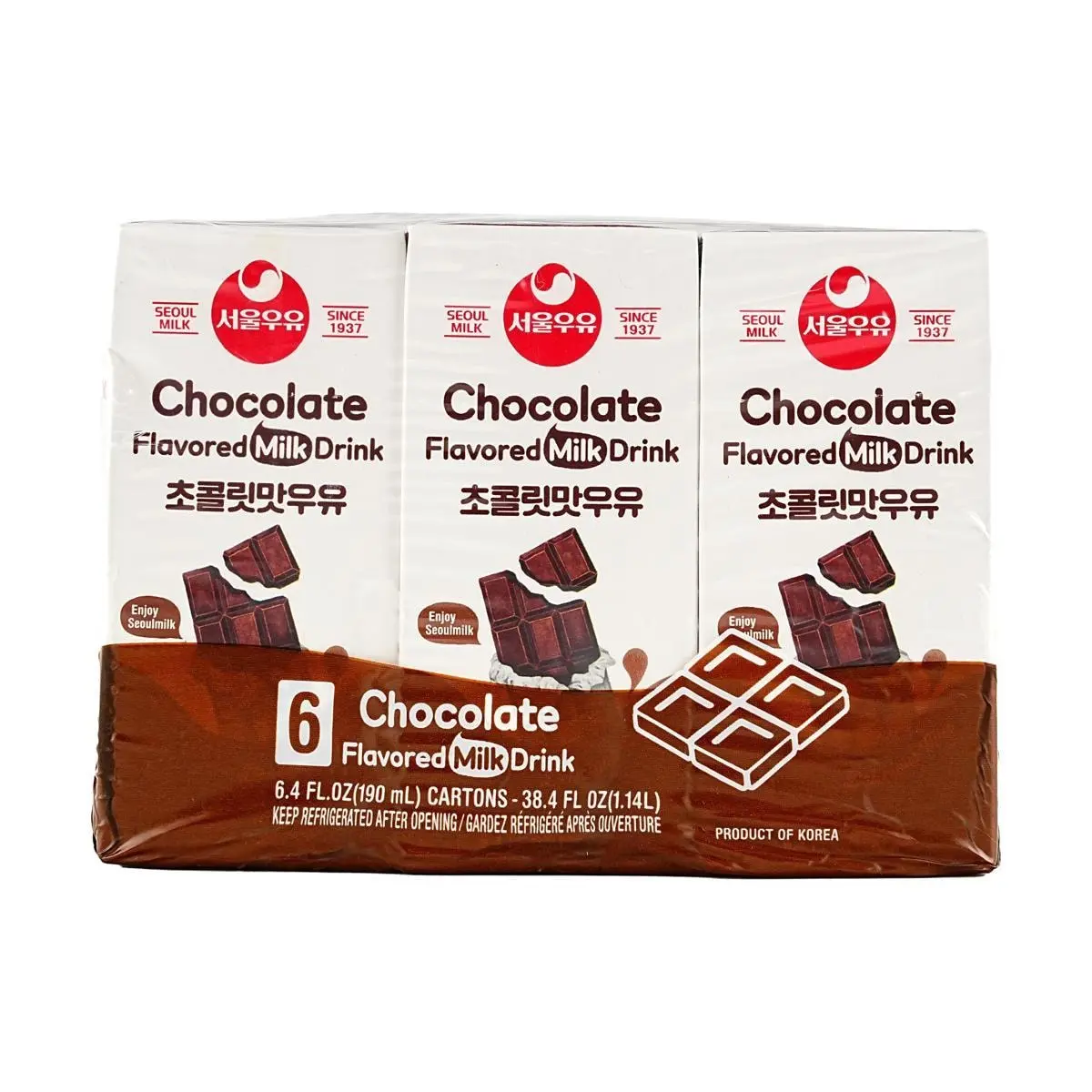 Seoul Milk Chocolate Milk Drink, 190ml x 6 Boxes - Korean Sweet Treat Seoul Milk Chocolate Milk Drink, 190ml x 6 Boxes - Korean Sweet Treat