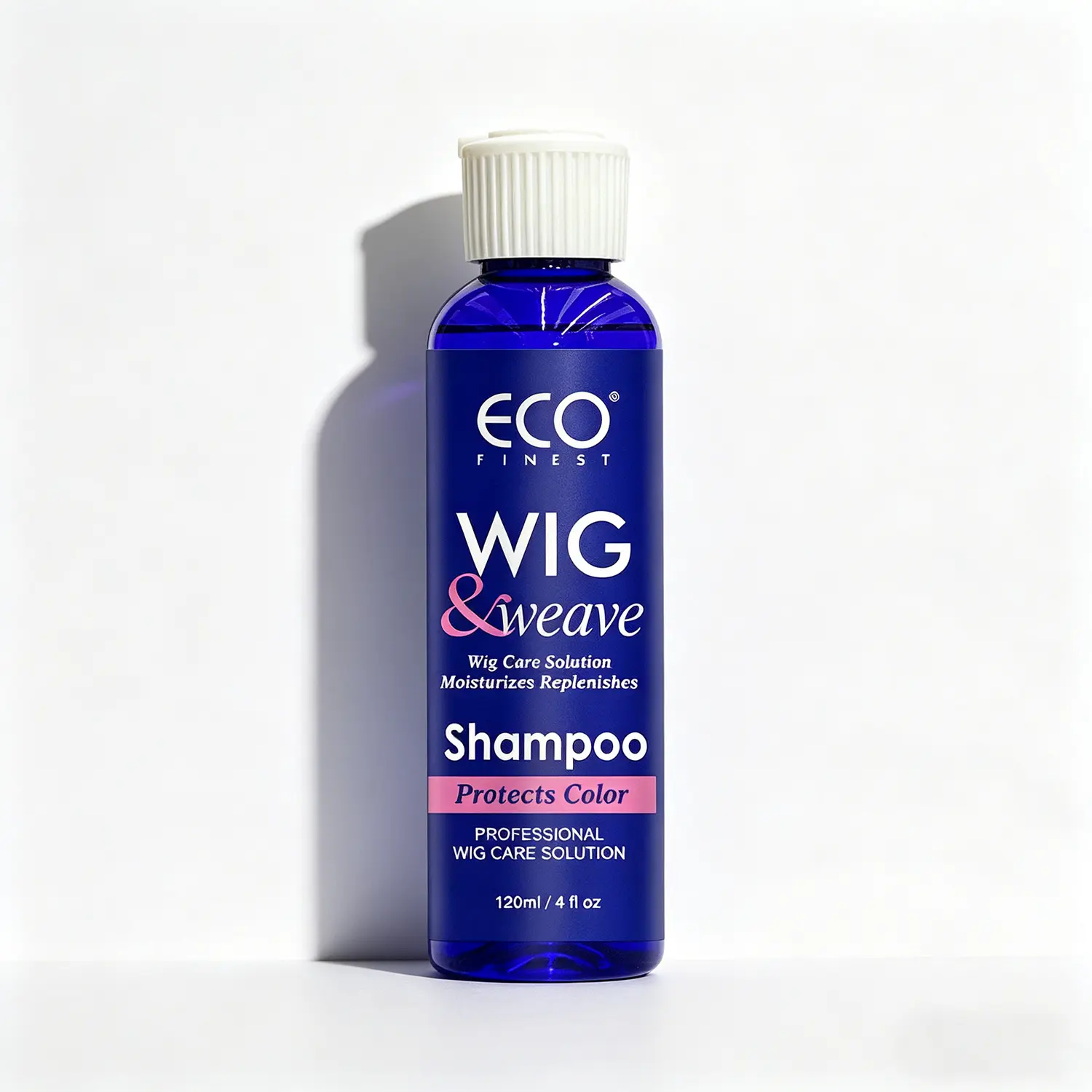 ECO Finest Wig & Weave Shampoo with Coconut Oil - Sulfate-Free, Color-Safe 120ml Cleanser for Gentle Cleansing, Detangling, Hydrating Braids, Lace Fronts, Human/Synthetic Extensions, Sensitive Scalp Ok Daily Haircare