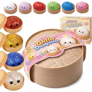 BINOK Dumpling Squishy Mystery Box, Glitter Dumpling Squishy - Random Dumpling Squishy Mystery Box, Dumplings Squishy Toy, More Surprises (Random-1PC)