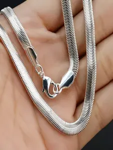 Simple Snake Bone Chain Necklace, Stainless Steel Jewelry for Party, Daily Clothing Decor, Trendy All-match & Exquisite Jewelry for Birthday Gift, Cuban Link Chain, Fashion Necklace