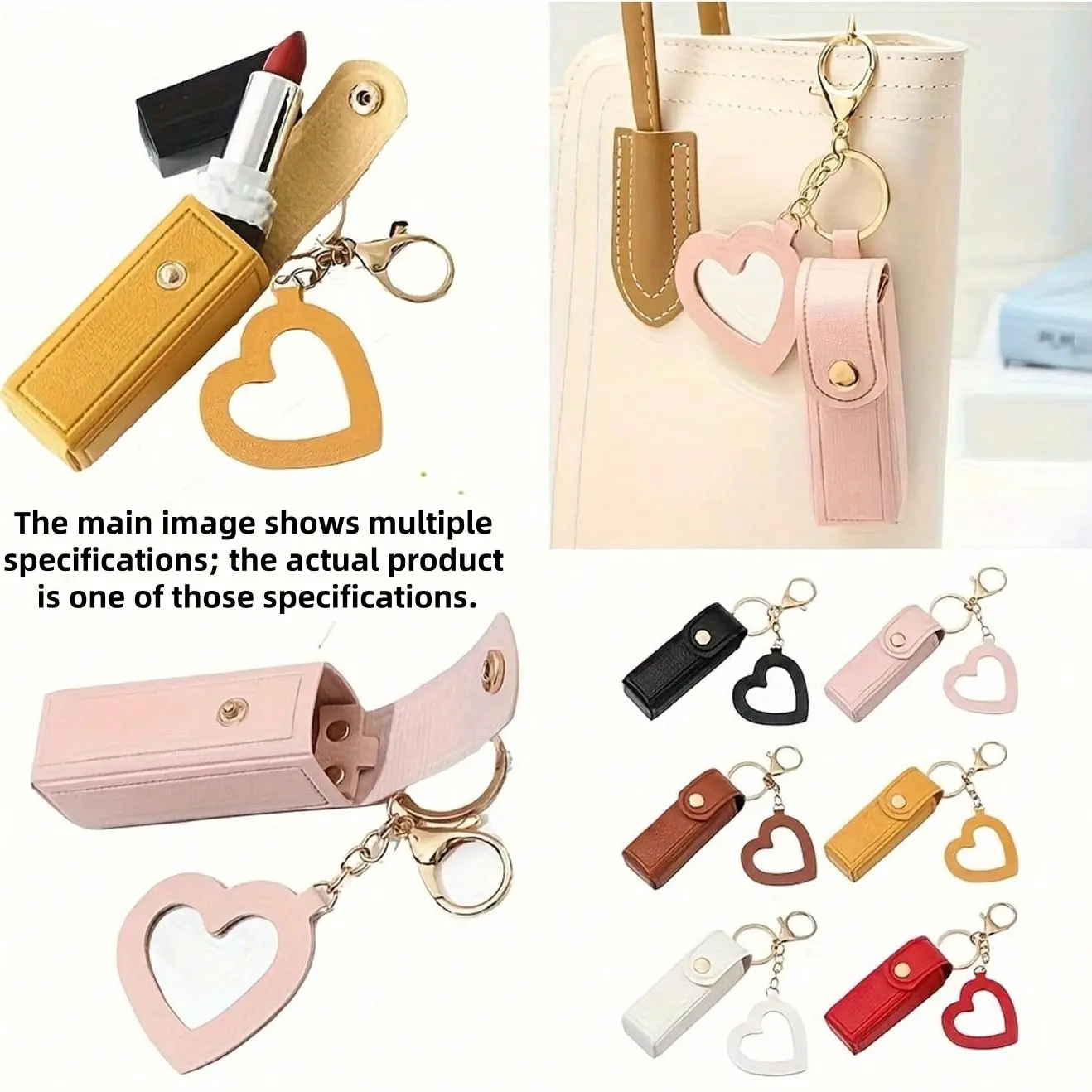 Portable Lipstick Storage Case with Mirror & Protective Cover - Compact Cosmetics Bag Pouch, Makeup Organizer Pouches for Lipstick, Lip Balm, Travel Makeup Organizer, Purse-Friendly Holder