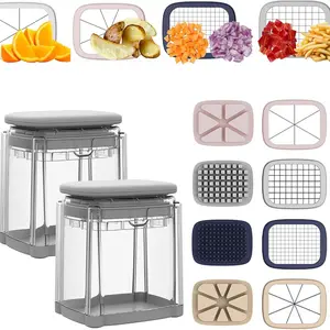 4-In-1 French Fry Cutter, Potato Slicer, Salad Chopper, Vegetable Knife, Four Blades, Easy Clean, Home Cooking, Party Prep, Bulk Meal Preparation