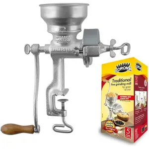 Corona Cast Iron Manual Corn & Grain Grinder with Low Hopper – Hand Crank Mill for Corn, Wheat & Grains – Heavy-Duty Construction