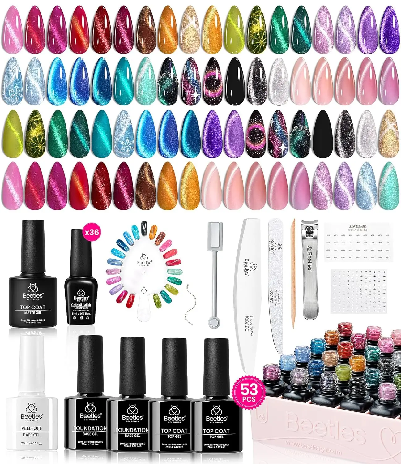 Beetles Cat Eye Gel Polish Set, DIY Nails at home gift Bunny Cutics Cosmetic Manicure Gift for women girls mothersdaygift Spring Nail Summer Nail Vacation Nail #SummerVibes