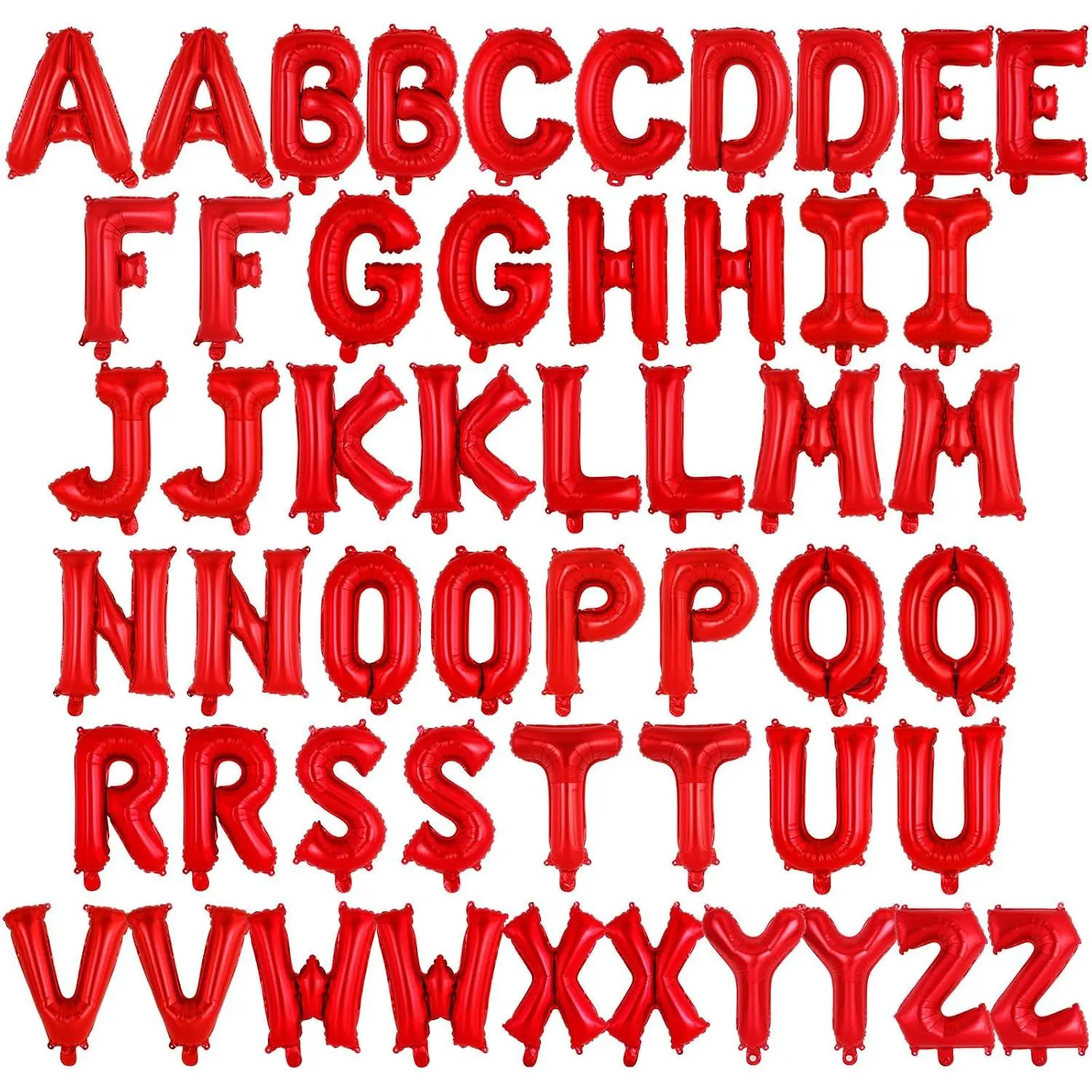 52 Pcs Red Letter Balloons,16 Inch Foil Alphabet Letter Balloons,Letter A-Z Balloon Banner Custom Phrase Balloon For Birthday Party Wedding Anniversary Decoration (Red 52Pcs)