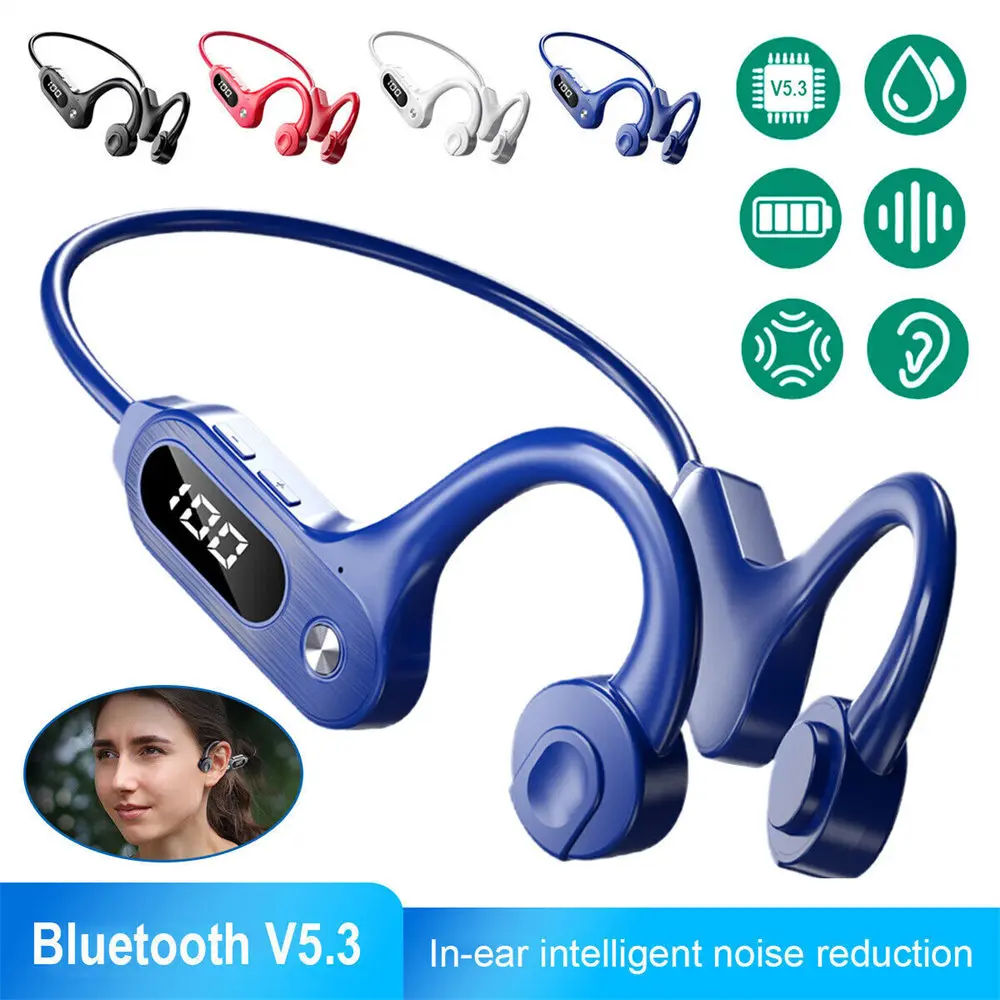 Bluetooth 5.3 Bone Conduction Headphones Wireless Outdoor Sport Headset Earbuds Bluetooth 5.3 Bone Conduction Headphones Wireless Outdoor Sport Headset Earbuds
