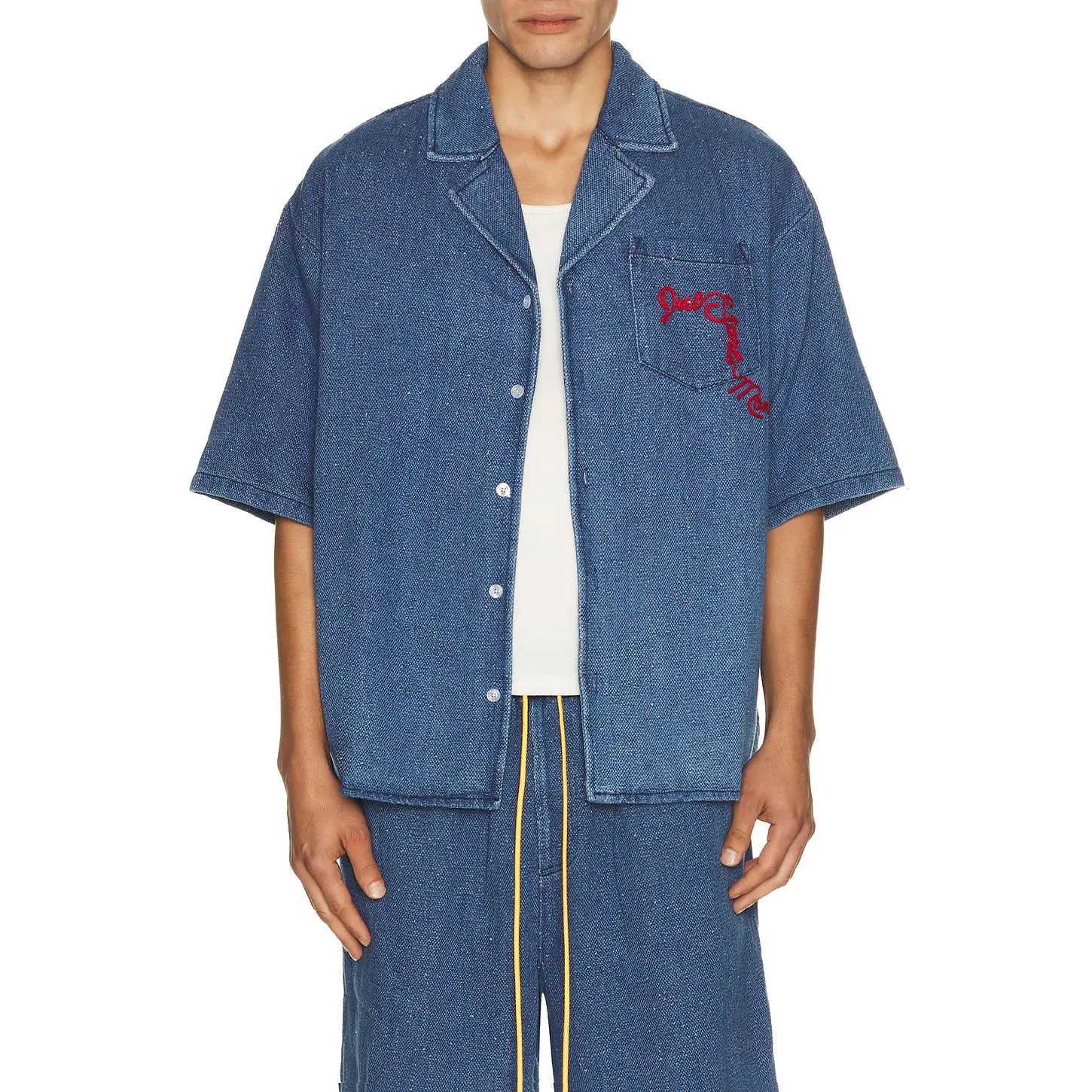 Diet Starts Monday Dropoff Button Up Shirt in Indigo & Red