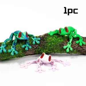 Jointed Magnetic Frog Refrigerator Decorating Magnet, 3D Printed Moveable Design, Suitable for Fridge and Metal Surfaces, Unique Home Accessory, Magnetic Item