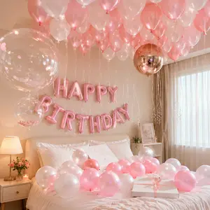 Pink Party Balloons, Home & Festive Supplies for Birthday Room Decoration to Create Dreamy Surprises