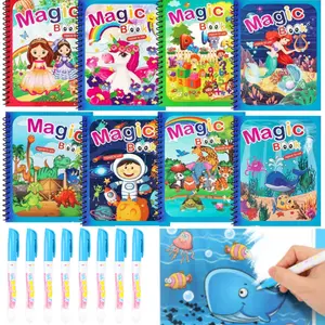 Water Coloring Books, 9/18 Pack,Paint with Water Books, Educational Learning Doodle, with Dinosaur Animal,Reusable No-Mess Art Book Travel Holiday Gift