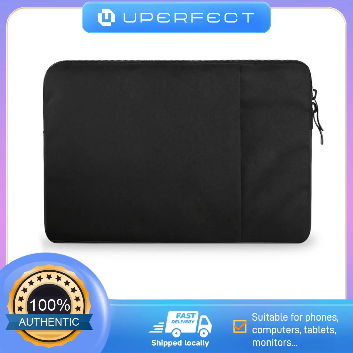 UPERFECT Portable Laptop Bag, Waterproof Monitor Sleeve Case for 15.6/19 Inch Laptop & Portable Monitor, Lightweight Protective Carrying Case with Zipper, Slim Travel Bag for Computer Accessories