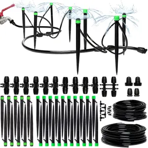 Drip irrigation system adjustable premium irrigation system for garden raised beds complete drip irrigation kit with drip emitters 516 and 14 irrigation tubing and barbed fittings