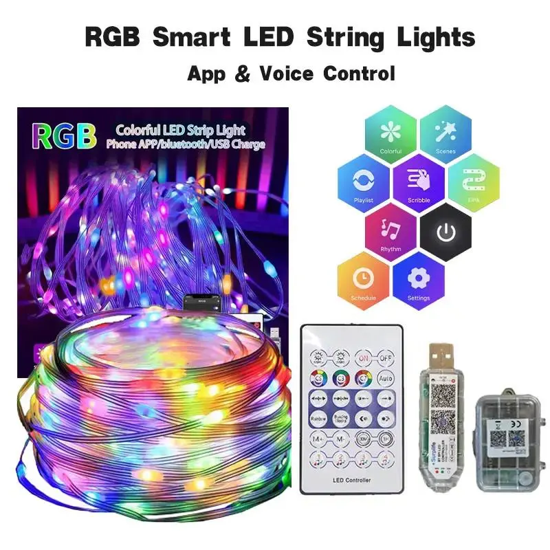 RGB Phantom LED Strip Lights - Intelligent Point-Controlled, Voice-App Enabled, Waterproof for Patios and Pools, Sun-Resistant, Beat-Sync RGB, Adjustable Brightness, Indoor Lighting, Accent Decorative Lighting, Halloween Gift