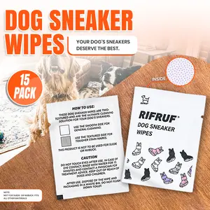Rifruf Dog Sneaker Wipes for Pets – Portable Paw Cleaner, Deodorizing Grooming Wipes, Removes Dirt Mud & Odor, Travel-Friendly Pet Cleaning Wipes