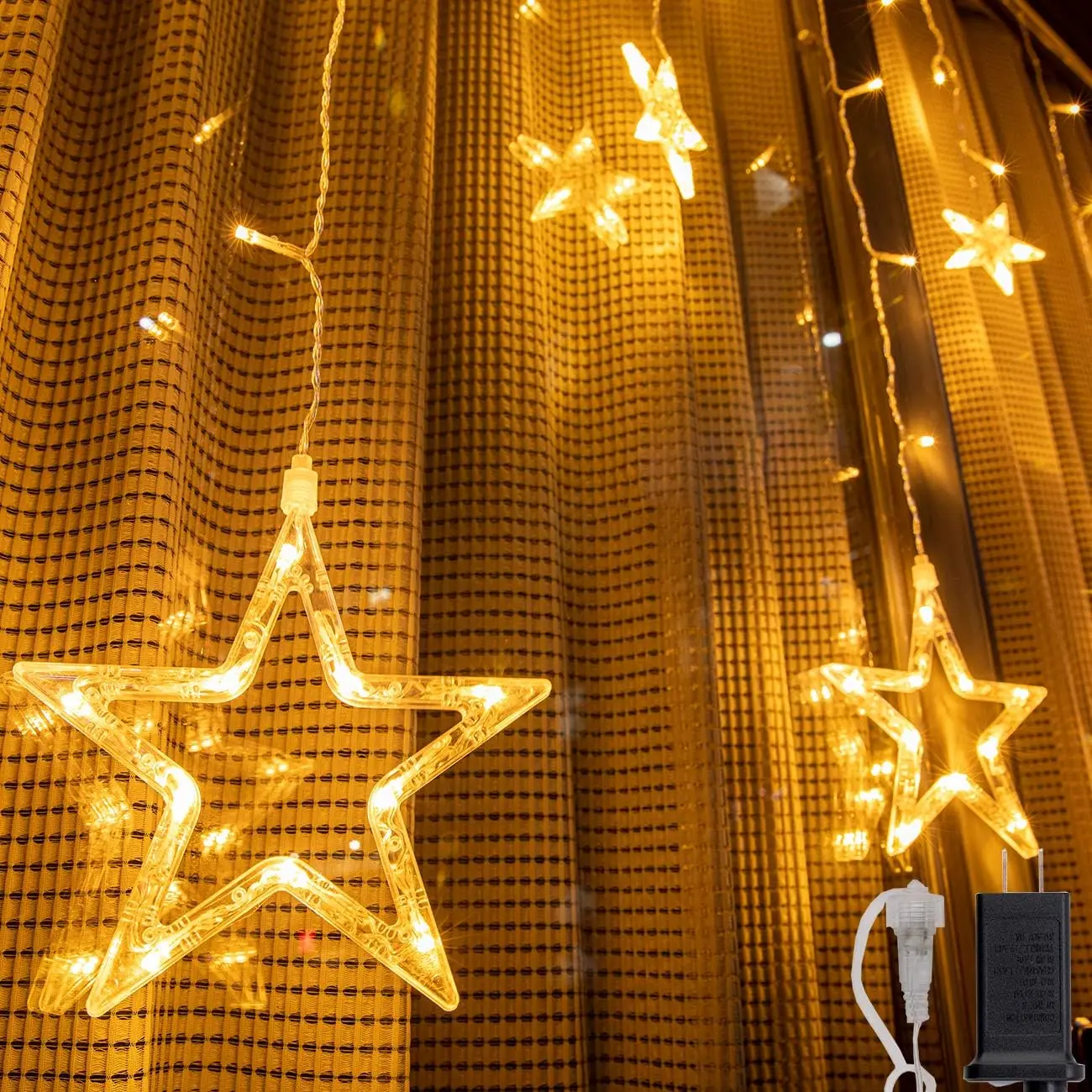 #homeessentials #TikTokShopBackToSchool 12 Stars 138 LED Star String Lights Curtain Lights for Bedroom Decor | Christmas Star Lights Outdoor Curtain Fairy Lights Plug in 8 Modes for Christmas Wedding Home Garden Bedroom Decor