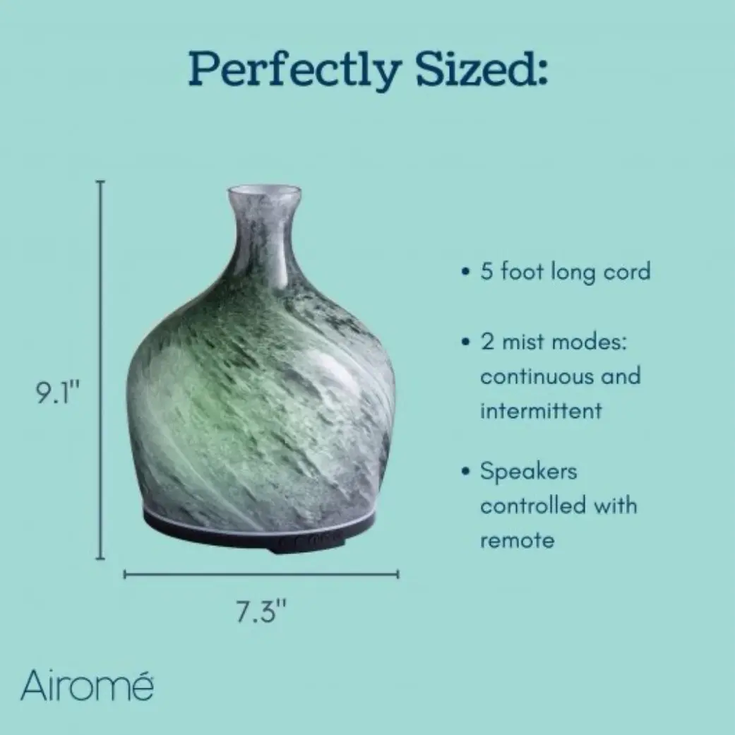 Airome Essential Oil Diffuser - Obsidian Bluetooth Ultra Sonic - 300mL Capacity - Candles, Decor Glass Aroma Scented