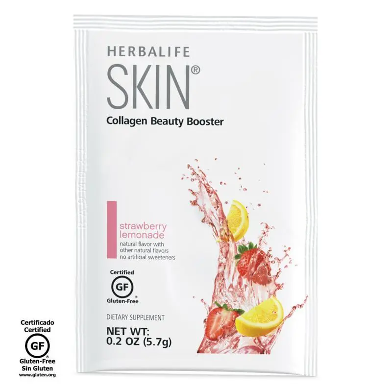 Herbalife Skin Collagen Beauty Booster Strawberry Lemonade – 30 Packets | Collagen Peptides & Vitamin Blend