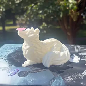 White fox shelf decor