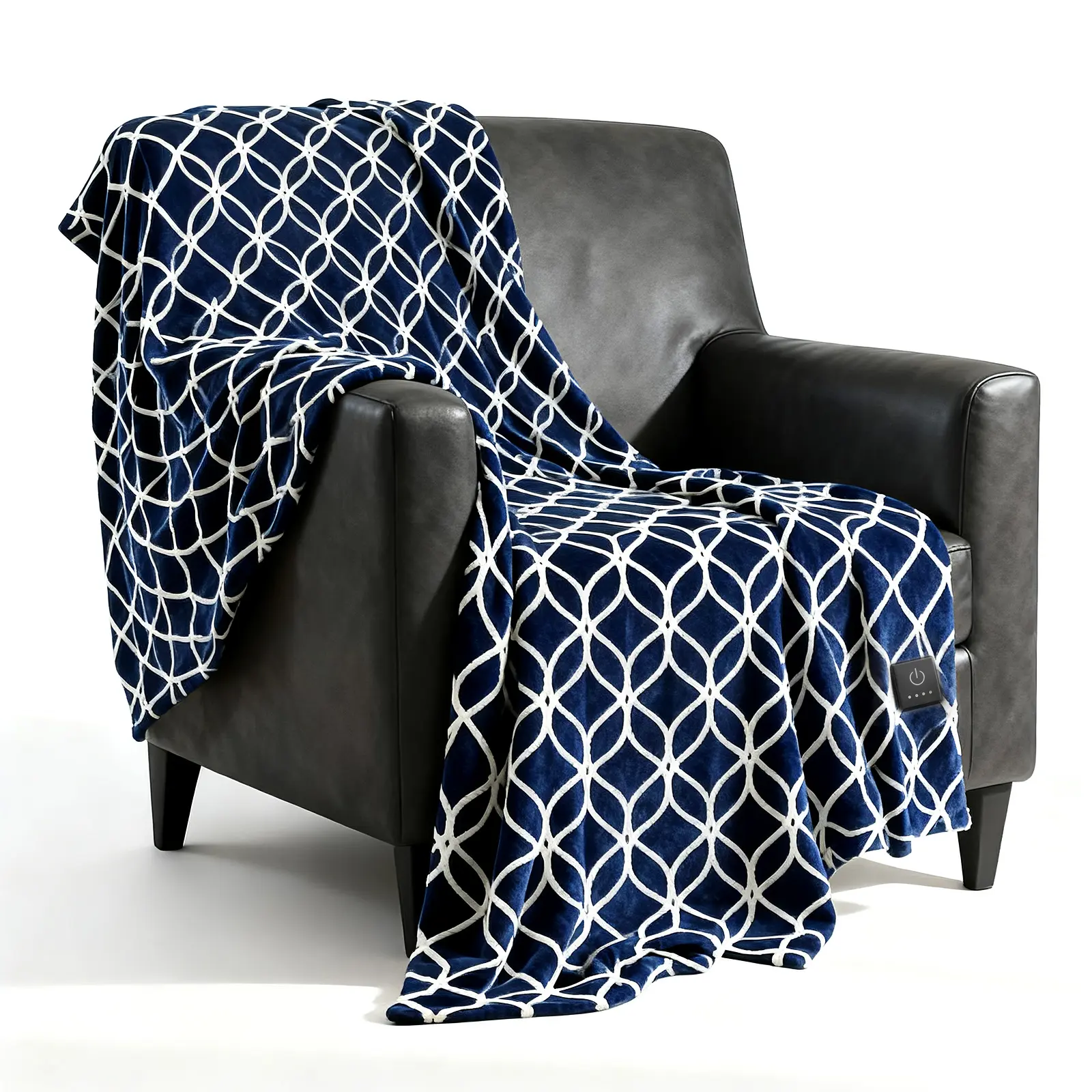 Kozeewarm Soft Flannel Electric Heated Throw Blanket (50"x60") - Built-in Button Controller, 4 Heat Levels, 4-Hour Auto-Off, Overheat Protection, Extra-Long Power Cord, 1-Touch Design for Home Comfort & Convenience