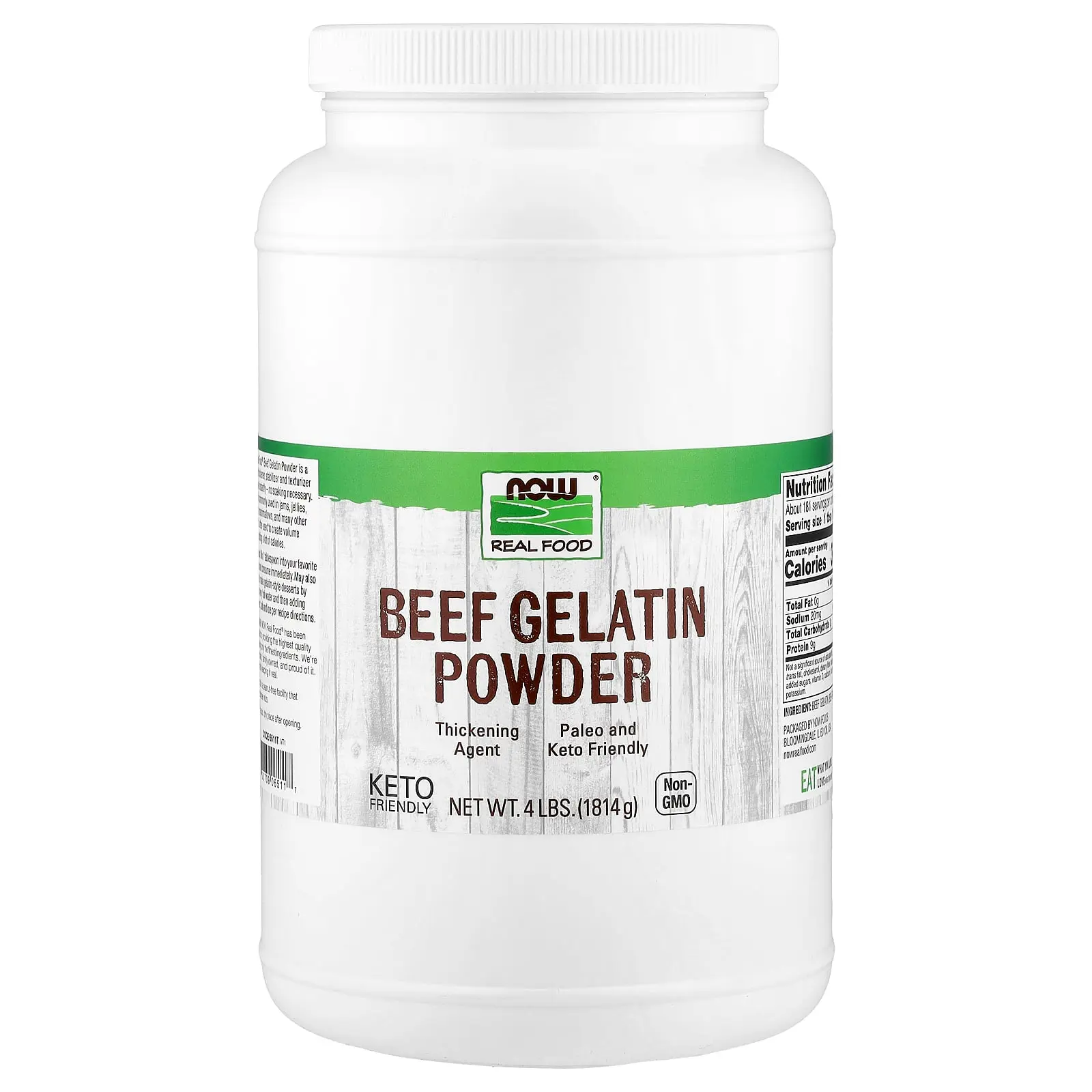 NOW Foods Real Food, Beef Gelatin Powder, 4 lbs (1,814 g)
